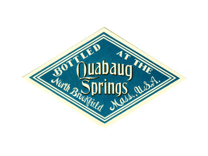 Quabaug Pure Spring Water Label