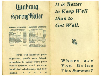 Quabaug Pure Spring Water Label