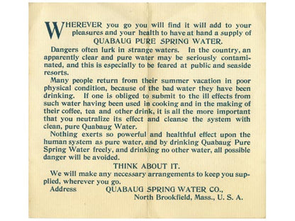 Quabaug Pure Spring Water Label