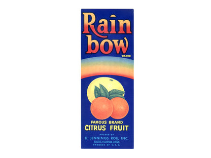 RainBow Florida Citrus Fruit Crate Label