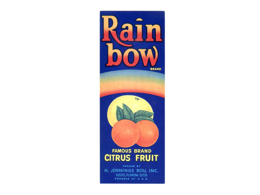RainBow Florida Citrus Fruit Crate Label