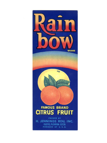 RainBow Florida Citrus Fruit Crate Label