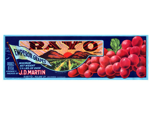 RAYO Emperor Grape Crate Label