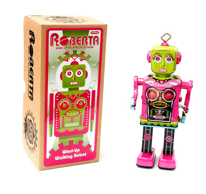 Roberta Wind-up Walking Tin Robot