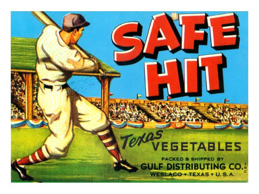 Safe Hit Texas Vegetable Crate Label
