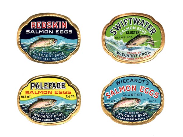 Vintage Wiegardt Salmon Eggs Labels