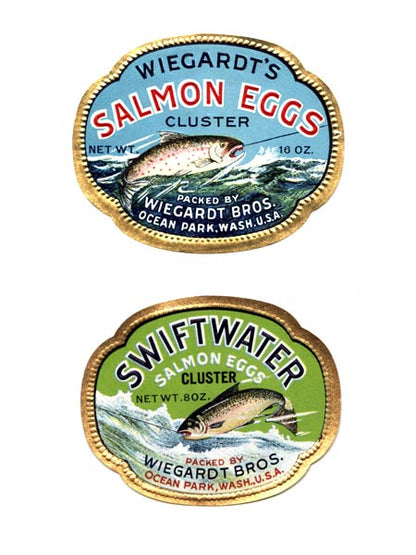 Vintage Wiegardt Salmon Eggs Labels