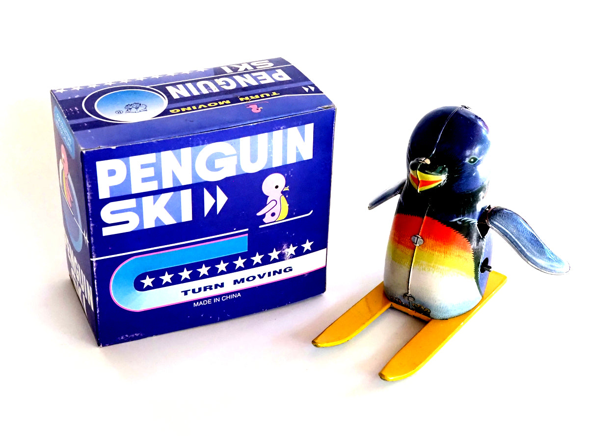 Skiing Tin Penguin Toy
