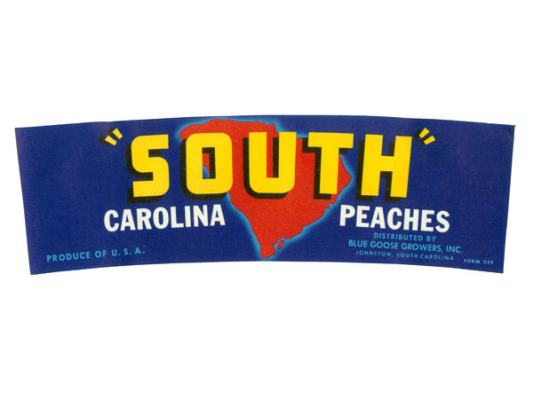 SOUTH Carolina Peach basket Label
