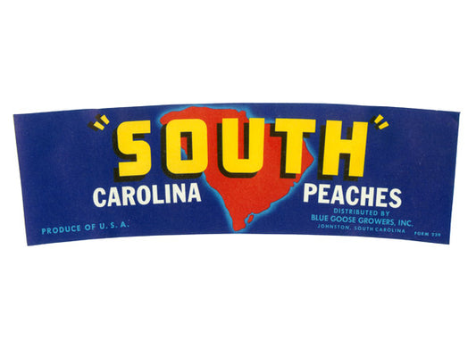 SOUTH Carolina Peach basket Label