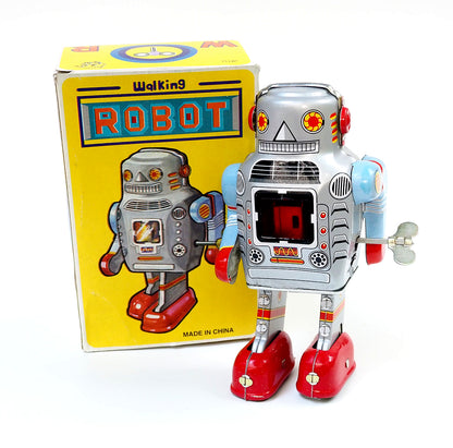 Walking Sparks Tin Robot