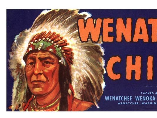 Wenatchee Chief Peach Crate Label