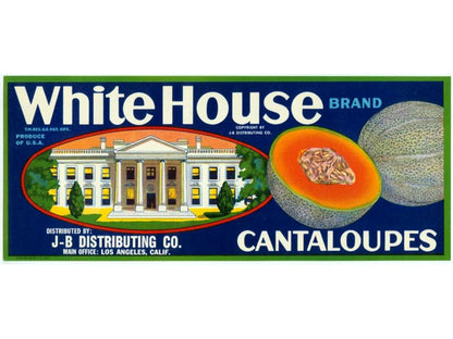White House California Cantaloupes Crate Label