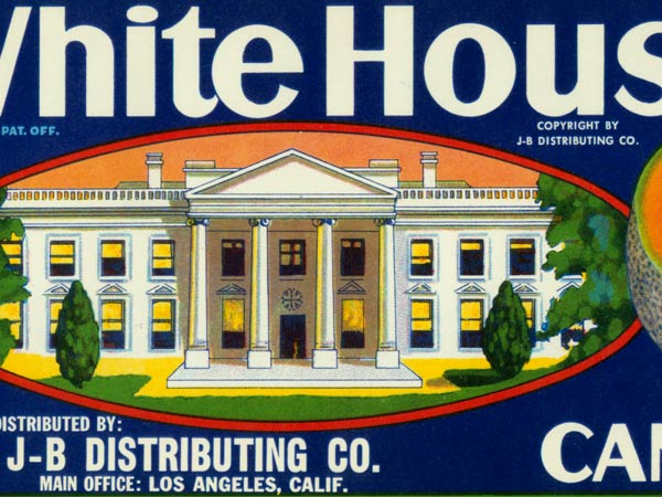 White House California Cantaloupes Crate Label