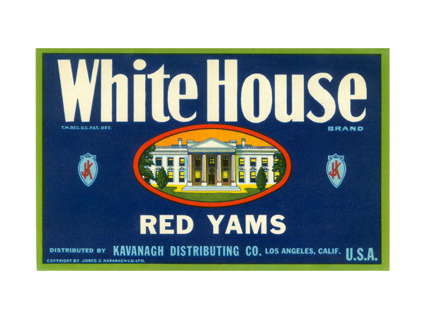 White House Red Yams California Crate Label