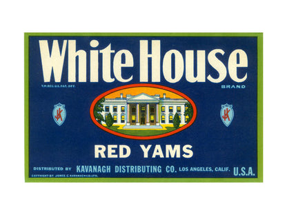 White House Red Yams California Crate Label