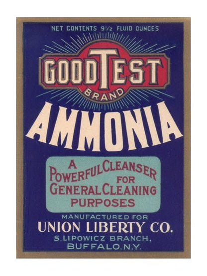 GoodTest Vintage Ammonia Label