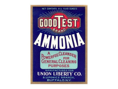 GoodTest Vintage Ammonia Label