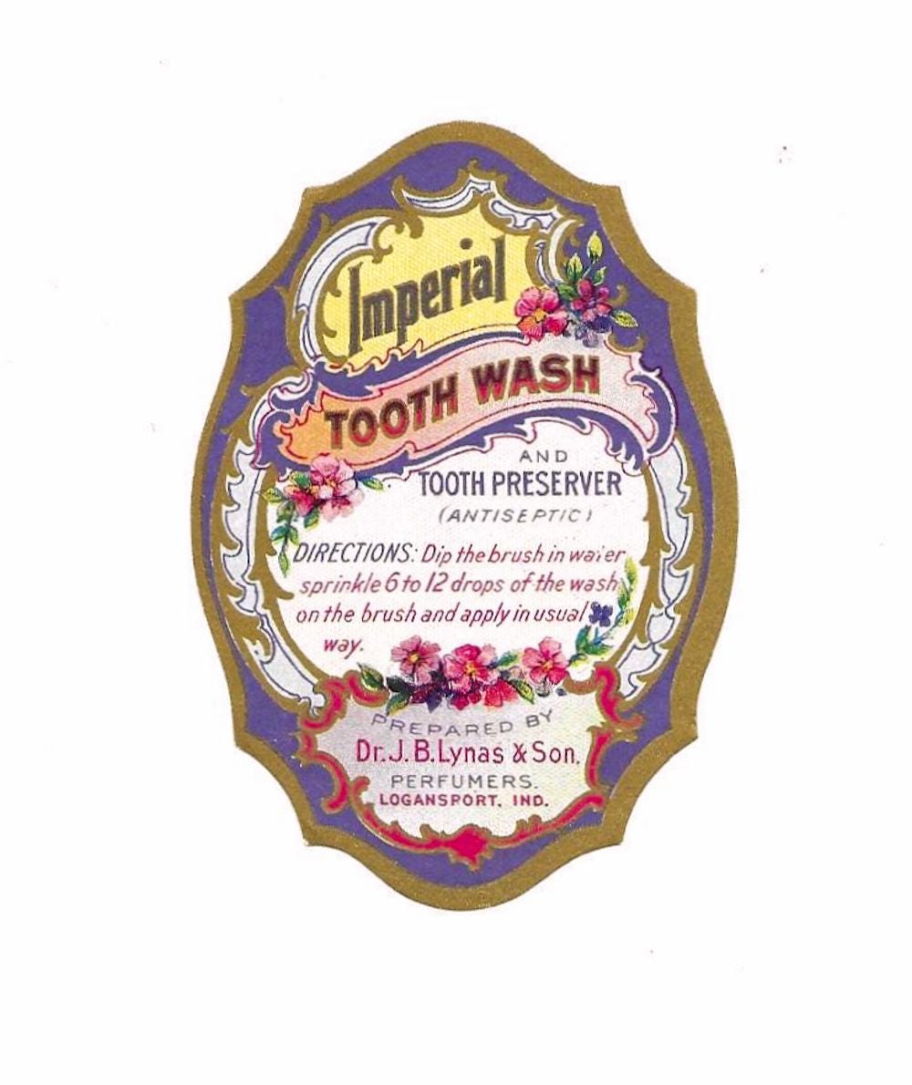 Lynas Imperial Tooth Wash Vintage Label