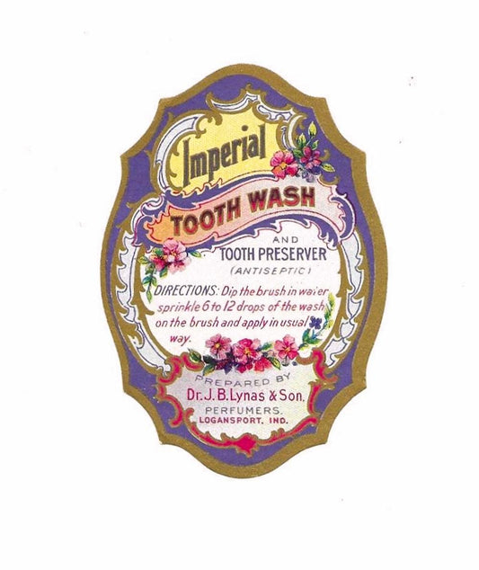 Lynas Imperial Tooth Wash Vintage Label