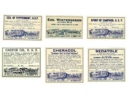 Blichfeldts Pharmacy Label Collection