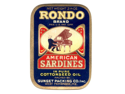 1920 Rondo American Sardines Label