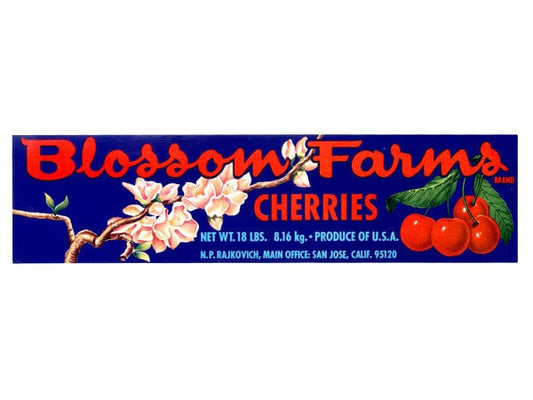 Blossom Farms Cherry Crate Label