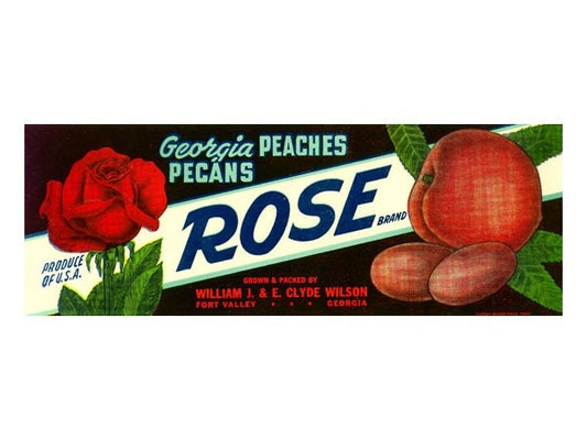 Rose Brand Georgia Peaches & Pecans Crate Label