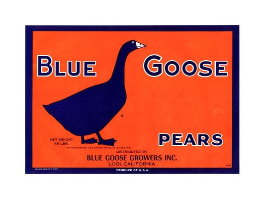 Blue Goose California Pear Crate label