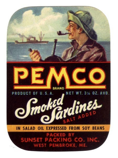 Pemco Smoked Sardines label