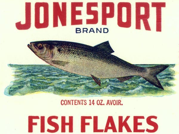 Jonesport Fish Flakes Maine Label