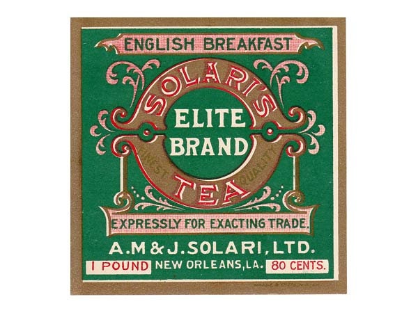 Solari’s Elite Brand New Orleans Tea Label
