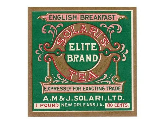 Solari’s Elite Brand New Orleans Tea Label