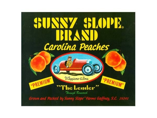 Sunny Slope Farms South Carolina Peach Crate Label