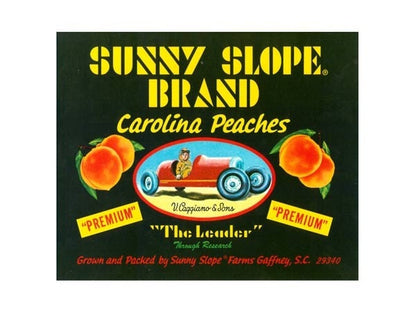 Sunny Slope Farms South Carolina Peach Crate Label