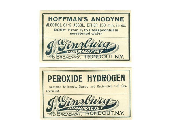 J. Ginzburg Vintage Pharmacy Labels