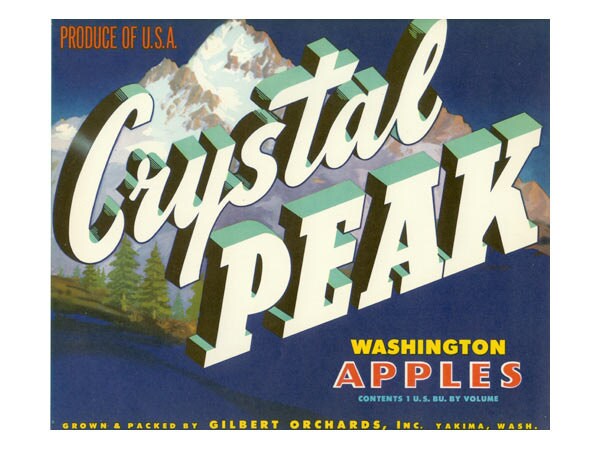 Crystal Peak Washington Apple Crate Label
