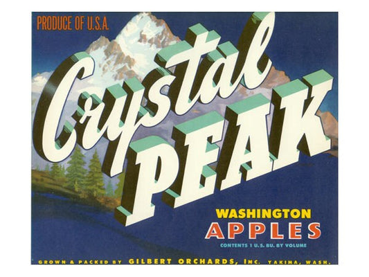 Crystal Peak Washington Apple Crate Label