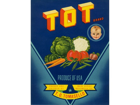 Tot California Vegetable Crate label